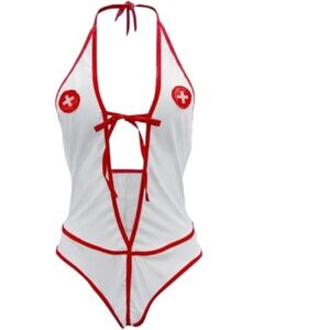 Women’s Plus Size Nurse Lingerie Bodysuit